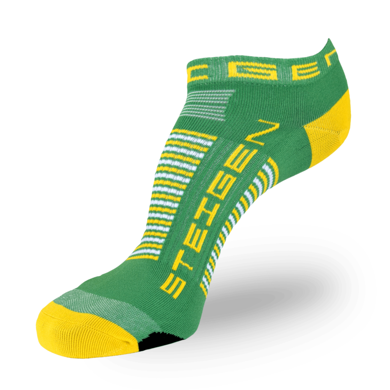 Green and Gold Zero Running Socks