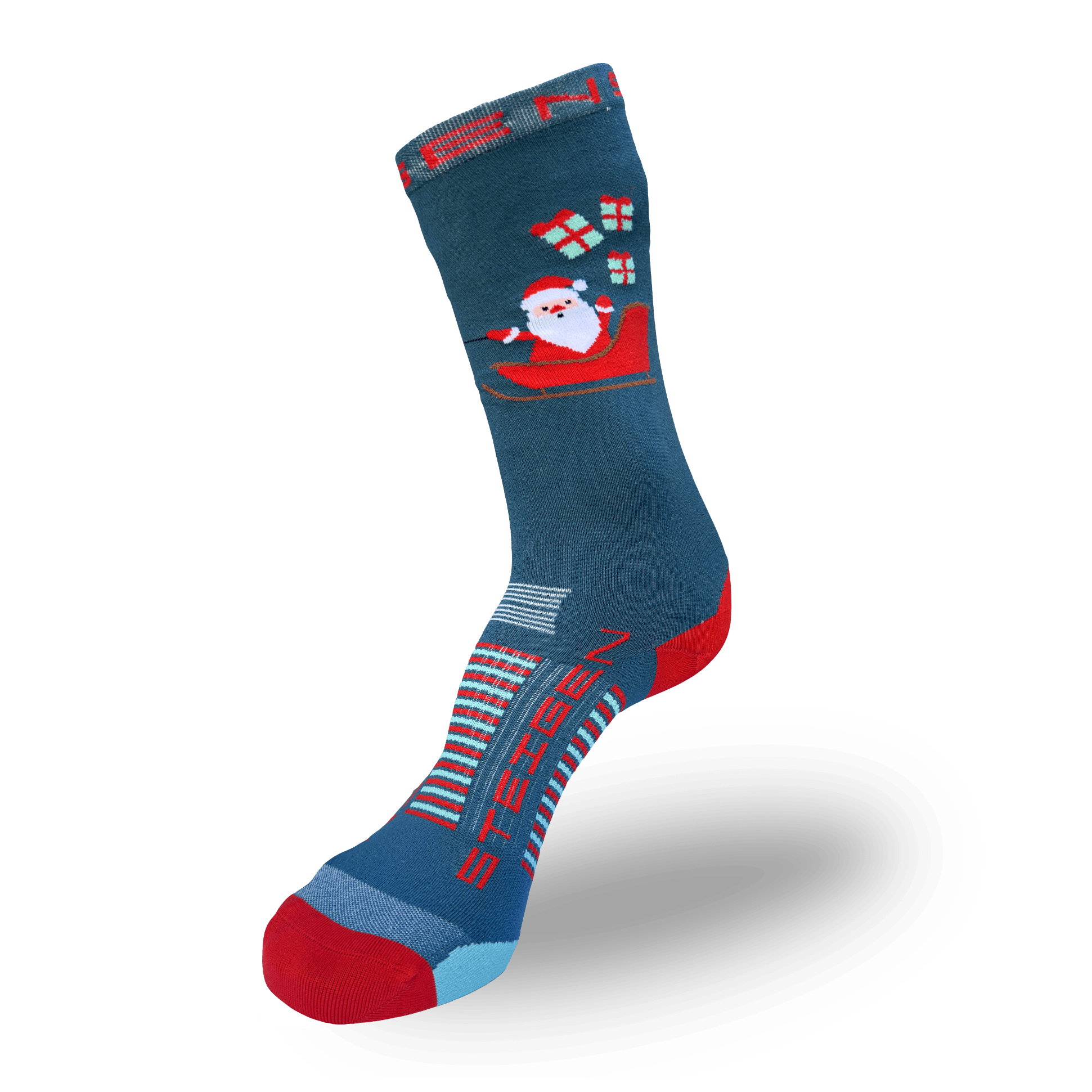 Santa’s Sleigh Running Socks ¾ Length