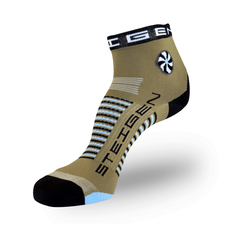 Khaki Running Socks ¼ Length