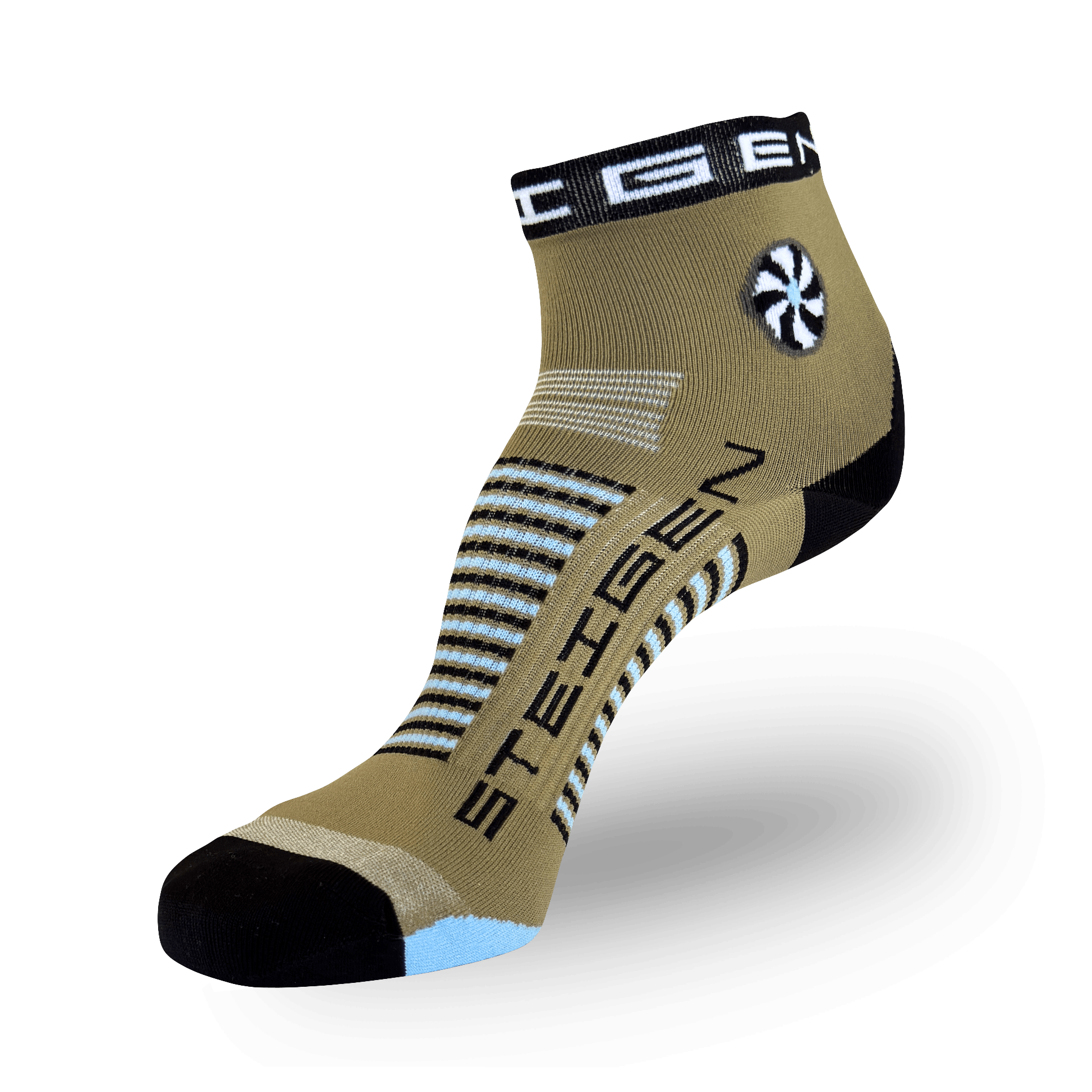 Khaki Running Socks ¼ Length